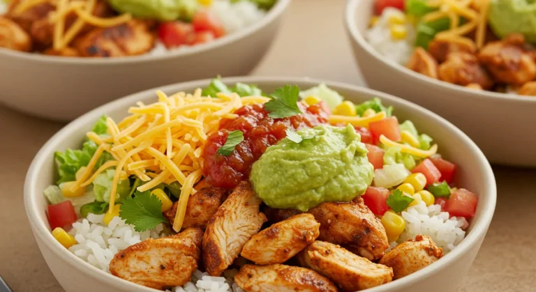 Easy Taco Chicken Burrito Bowls for a Quick Dinner