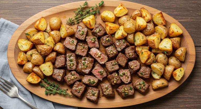 Garlic Butter Steak Bites and Potatoes for Easy Dinner