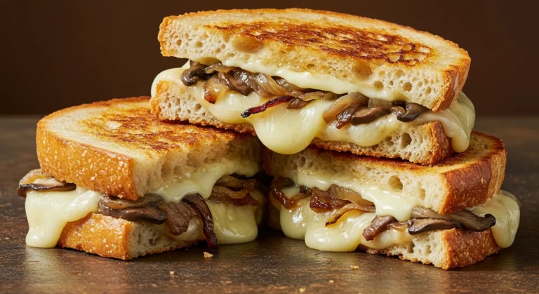 Gourmet Grilled Cheese with Gouda, Roasted Mushrooms and Onions