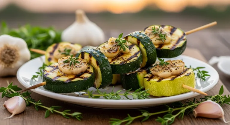 Grilled Garlic Butter Zucchini Skewers for Easy Summer Side