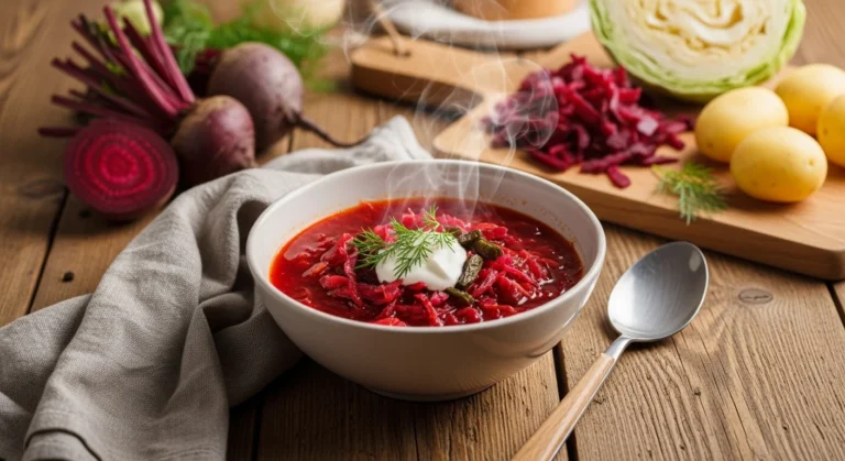 Authentic Traditional Borscht Recipe with Beets and Cabbage