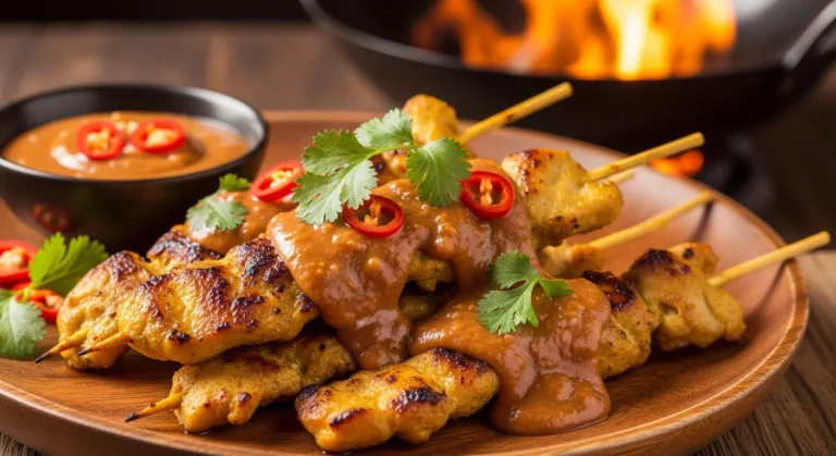 Authentic Thai Chicken Satay with Spicy Peanut Sauce Recipe