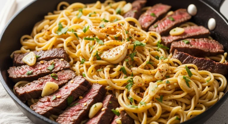 Garlic Butter Steak Lightning Noodles Recipe for Quick Dinners